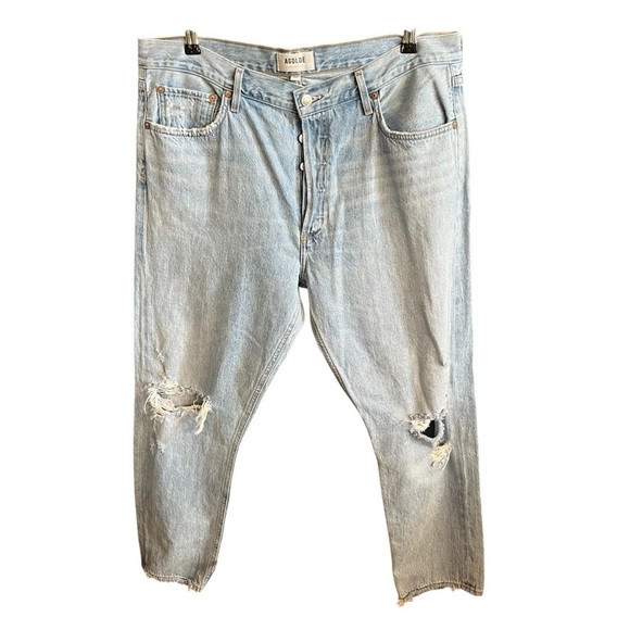 AGOLDE ~ Jamie High Rise Classic in Shake Down 90s Distressed 33. - Picture 4 of 10